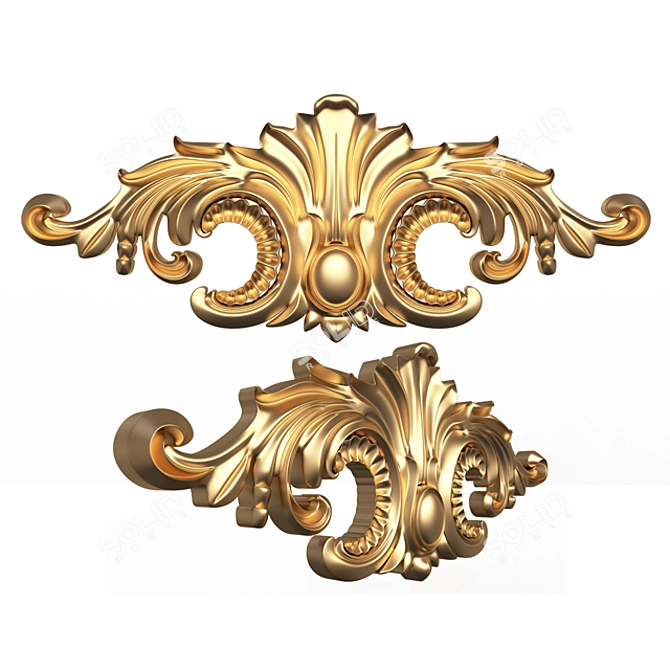 Elegant Plaster Molding Decor 3D model image 1