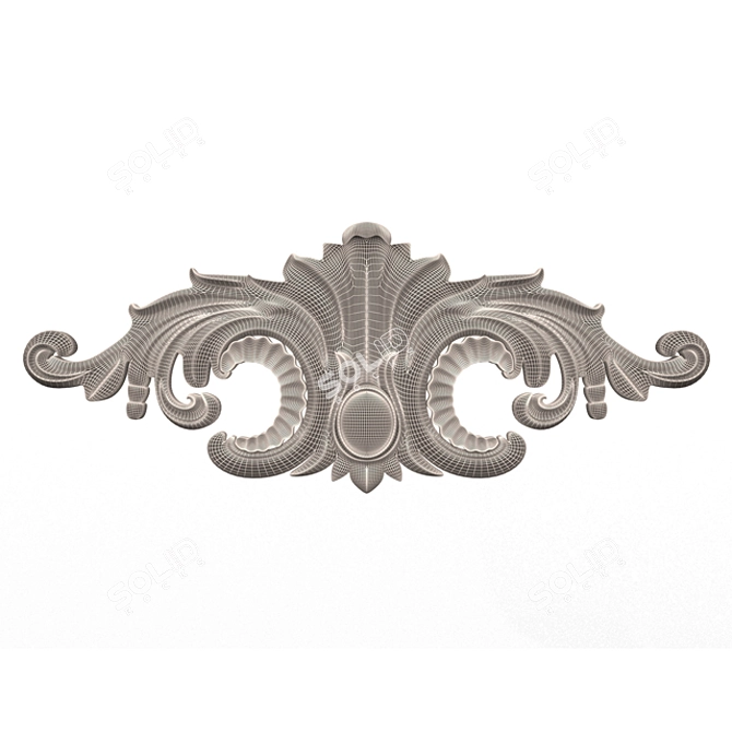 Elegant Plaster Molding Decor 3D model image 6