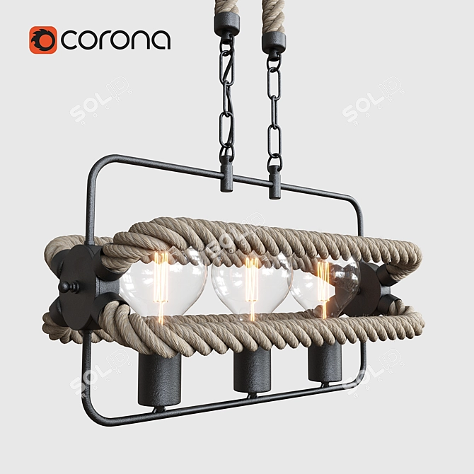 Vitaluce V4381-1/3 Rectangular Pendant Chandelier 3D model image 1