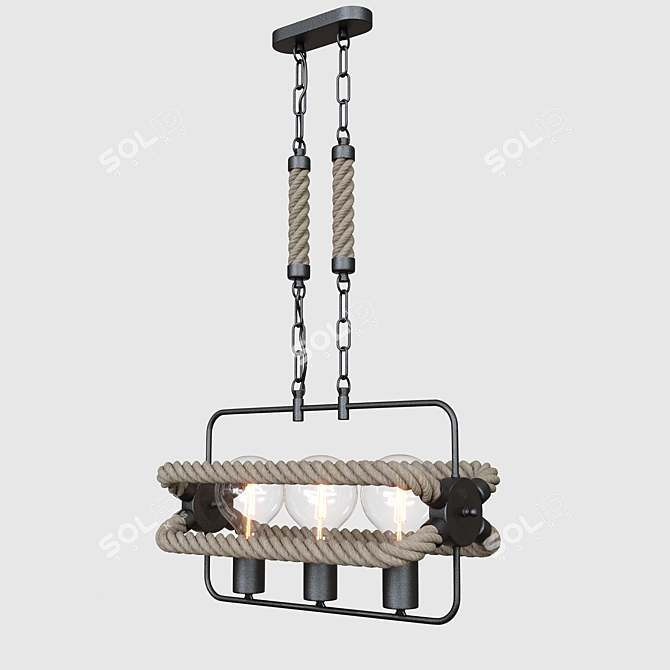 Vitaluce V4381-1/3 Rectangular Pendant Chandelier 3D model image 2