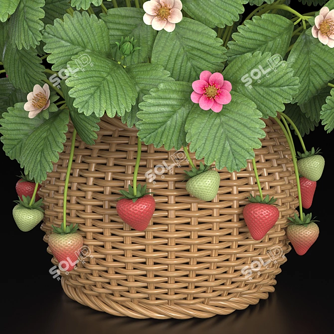 Indoor Strawberry Plant: Fresh, Tasty, and Convenient! 3D model image 3