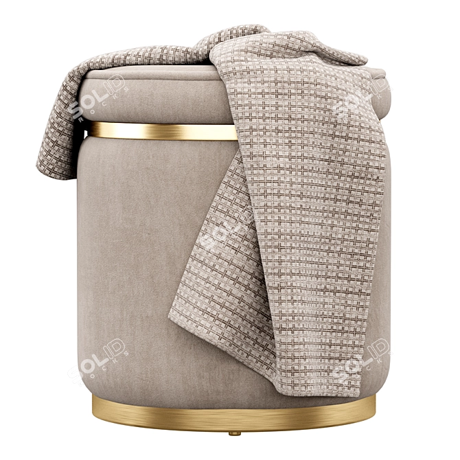 Luxury Velvet Stasia Stool 3D model image 3