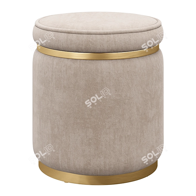 Luxury Velvet Stasia Stool 3D model image 4