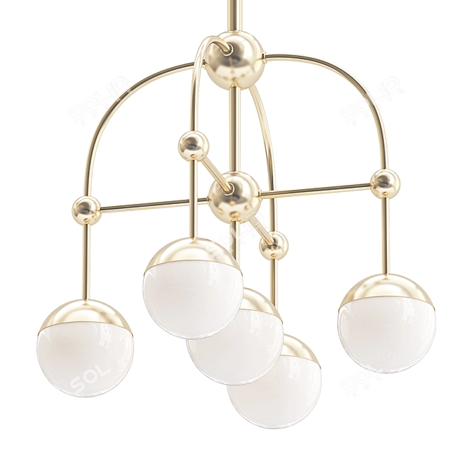 Hudson Valley Boca 15: Aged Brass LED Chandelier 3D model image 1