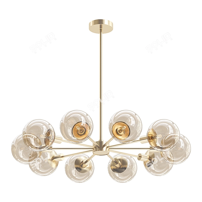 Sleek Chrome Chandelier: Sonneman Orb 32 3D model image 1