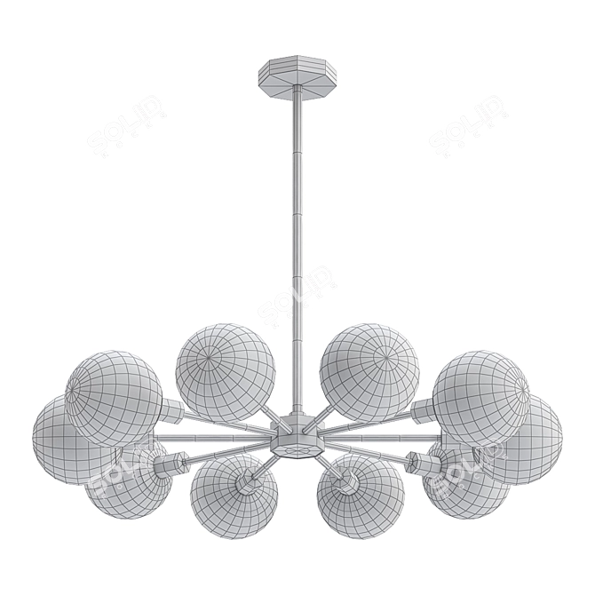 Sleek Chrome Chandelier: Sonneman Orb 32 3D model image 2