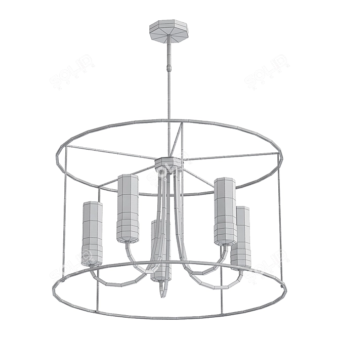 Elegant Bronze Drum Pendant Light 3D model image 1