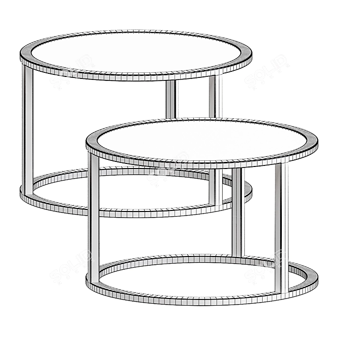 Modern Rustic Jamil Coffee Table 3D model image 2