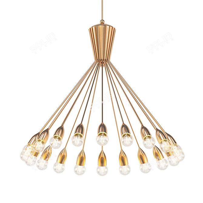 Mid-Century Spider Sputnik Chandelier 3D model image 1
