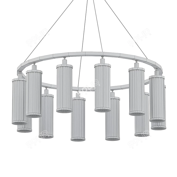 Marley 42 Pendant: Aged Brass Elegance 3D model image 2