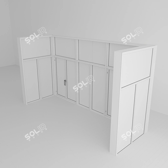 Panoramic Glazing with Door: Modernize Your Entrance 3D model image 5