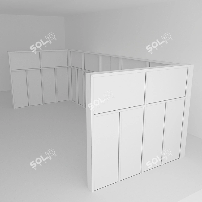 Panoramic Glazing Door Set 3D model image 5