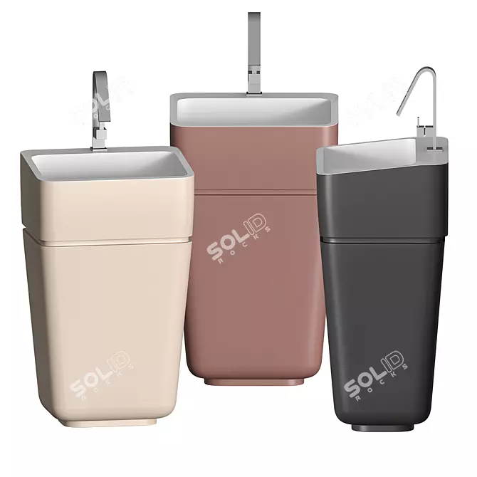 Title: Arblu Monolith Washbasin 3D model image 3