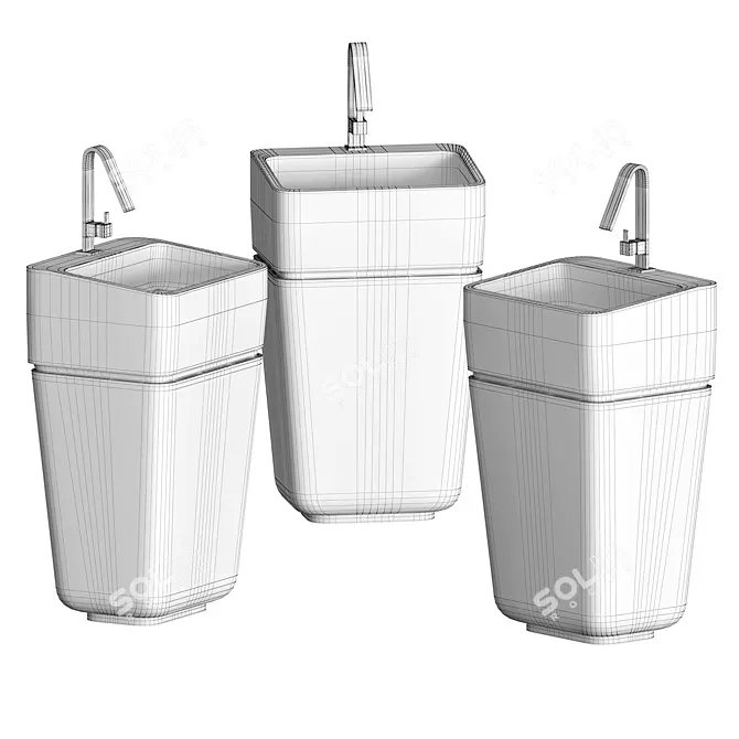 Title: Arblu Monolith Washbasin 3D model image 7