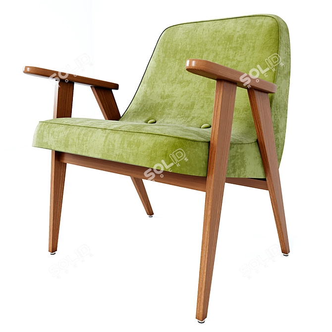 Retro Comfort: Armchair 366 Concept 3D model image 3