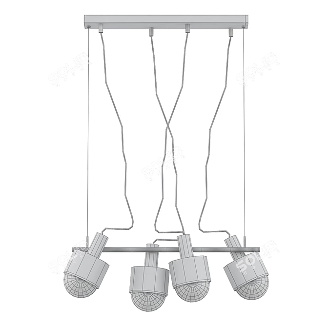 Enkel 4: Stylish Black Ceiling Pendant 3D model image 2