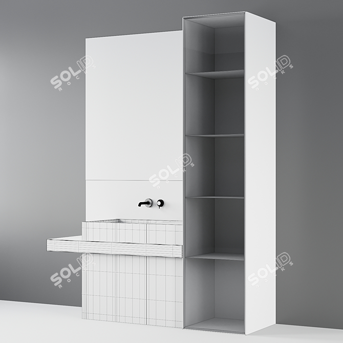Title: Bathroom Mirror Console Set 3D model image 2