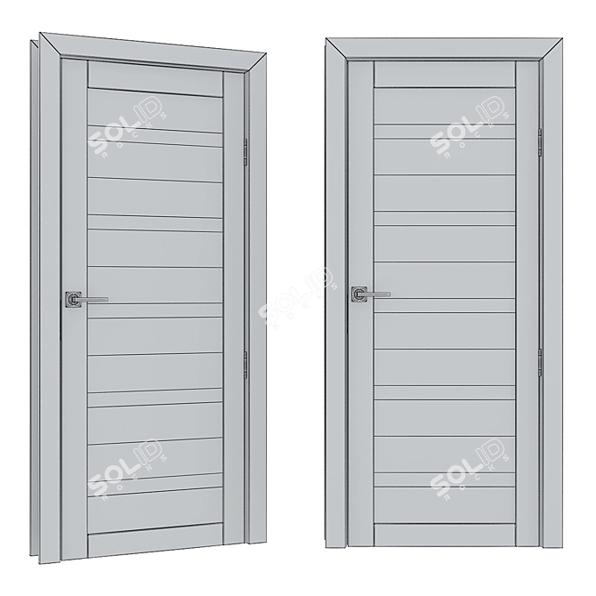 Soviet Style Russian Door: Realistic Model 3D model image 3