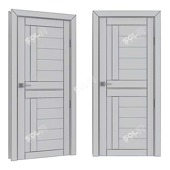 Russian Style Door: Realistic 3D Model 3D model image 3