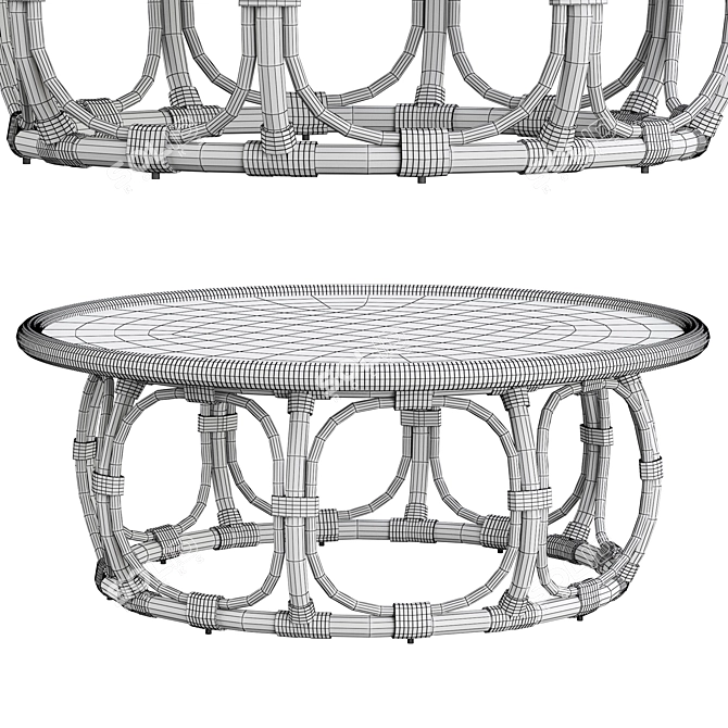 Anguilla Rattan Coffee Table: Authentic Design and Quality 3D model image 6
