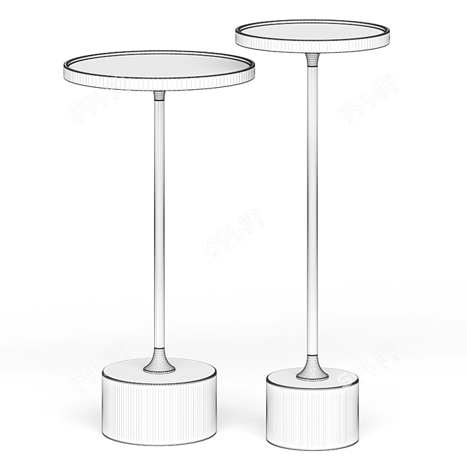 Elegant Marble Side Tables 3D model image 3