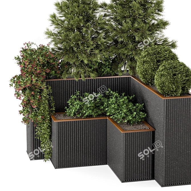 Outdoor Garden Set: Bush & Tree - Model 182 3D model image 3