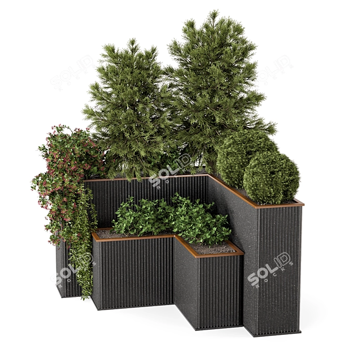 Outdoor Garden Set: Bush & Tree - Model 182 3D model image 5