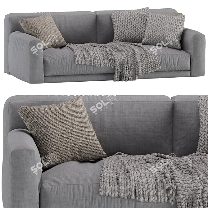 Modern Poliform Paris Seoul 2-Seat Sofa 3D model image 2