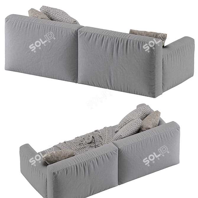 Modern Poliform Paris Seoul 2-Seat Sofa 3D model image 5