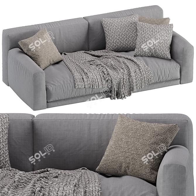 Modern Poliform Paris Seoul 2-Seat Sofa 3D model image 6