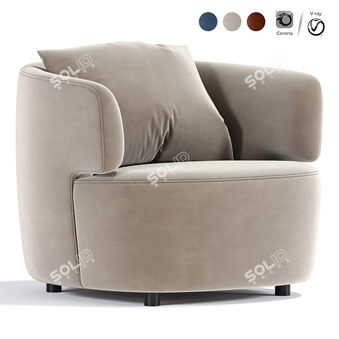 Elain Armchair: Elegance Redefined 3D model image 1