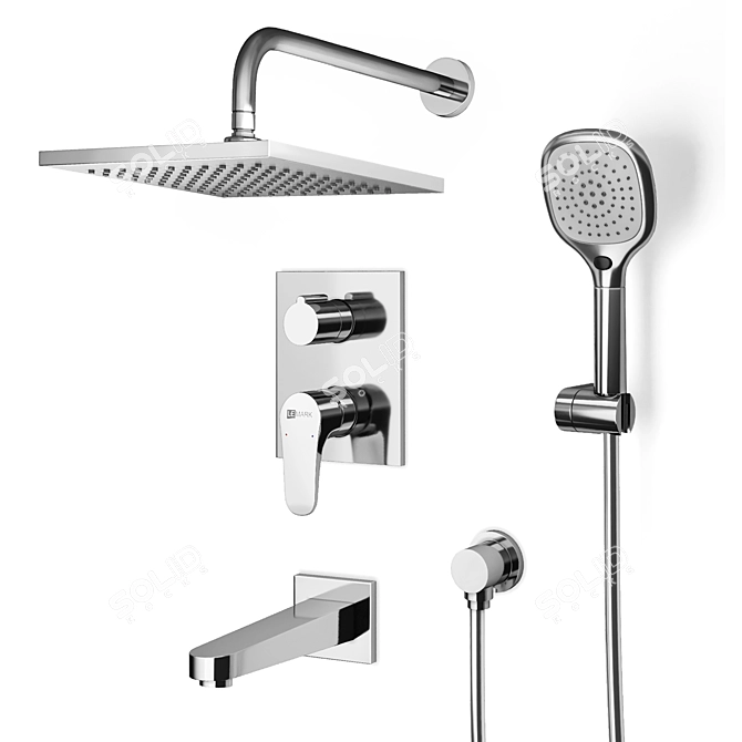 Luxurious Lemark Shift Shower Set 3D model image 1