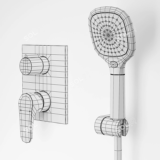 Luxurious Lemark Shift Shower Set 3D model image 4