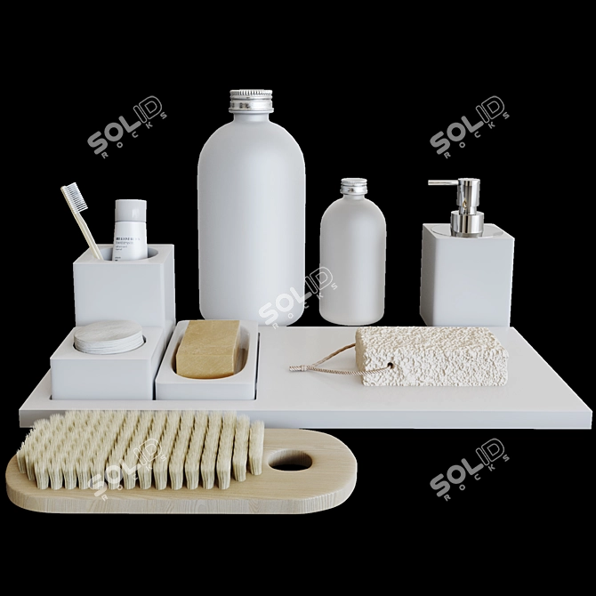 Elegant Agape Bath Decor Set 3D model image 3