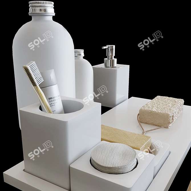 Elegant Agape Bath Decor Set 3D model image 4