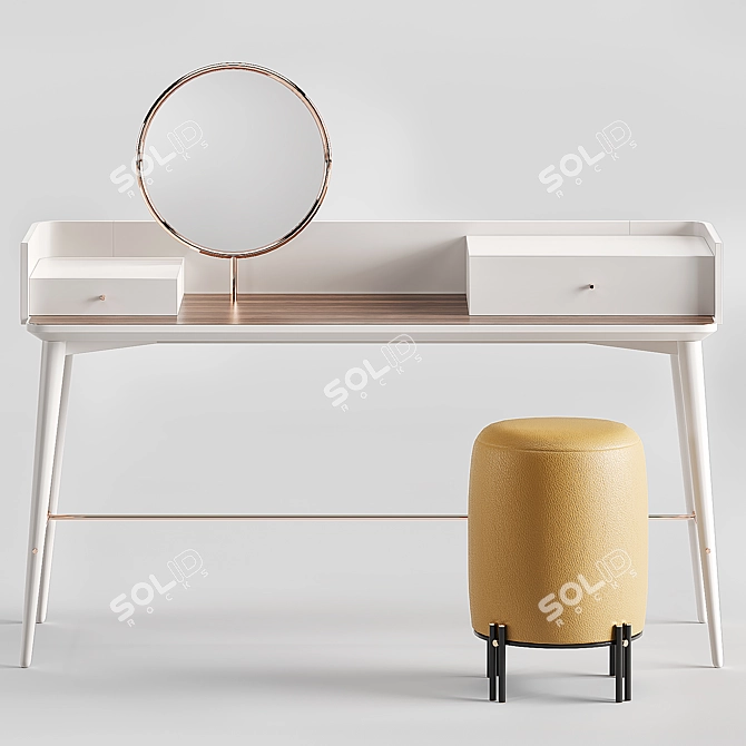 Elegant Praddy Naica Dressing Table 3D model image 3