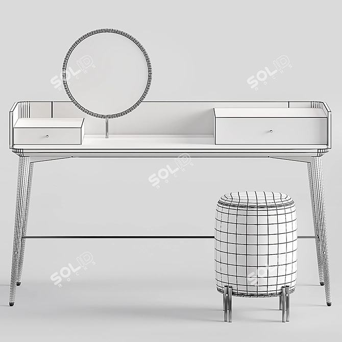Elegant Praddy Naica Dressing Table 3D model image 4