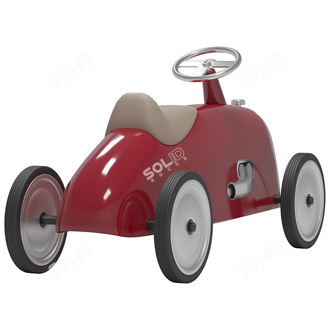 Baghera Rider Red: Classic Ride-On Toy 3D model image 2