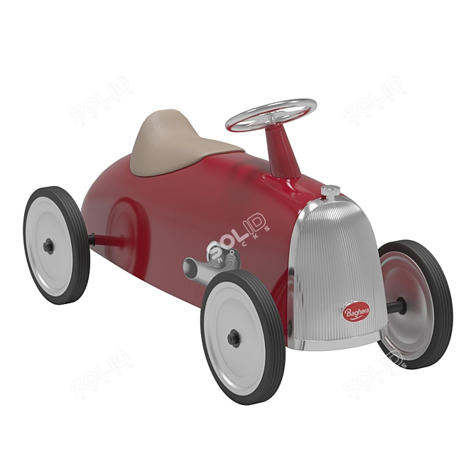 Baghera Rider Red: Classic Ride-On Toy 3D model image 3