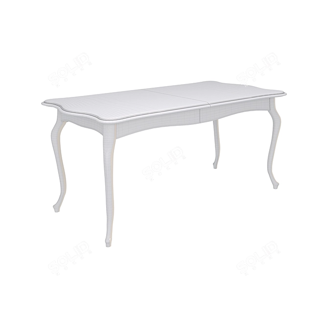 Edward Extendable Ivory Dining Table 3D model image 2