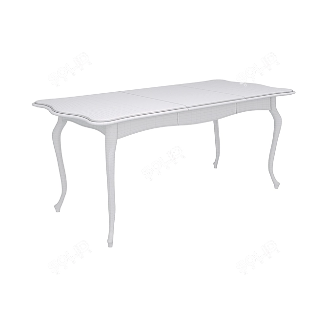 Edward Extendable Ivory Dining Table 3D model image 4