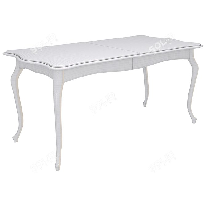 Edward Extendable Ivory Dining Table 3D model image 6