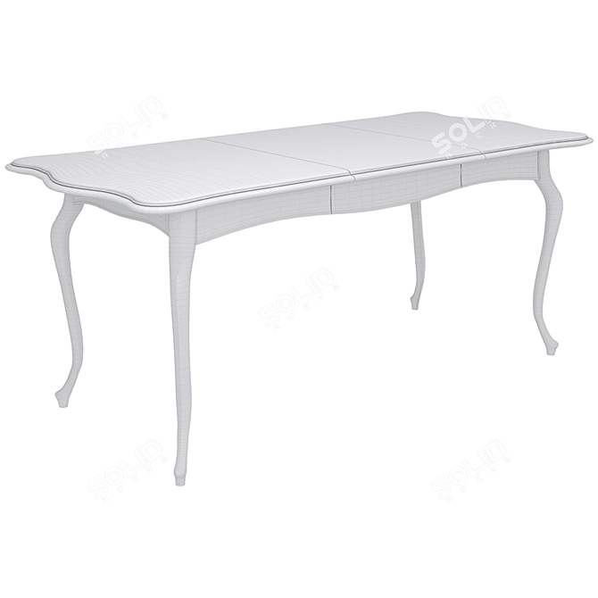 Edward Extendable Ivory Dining Table 3D model image 8