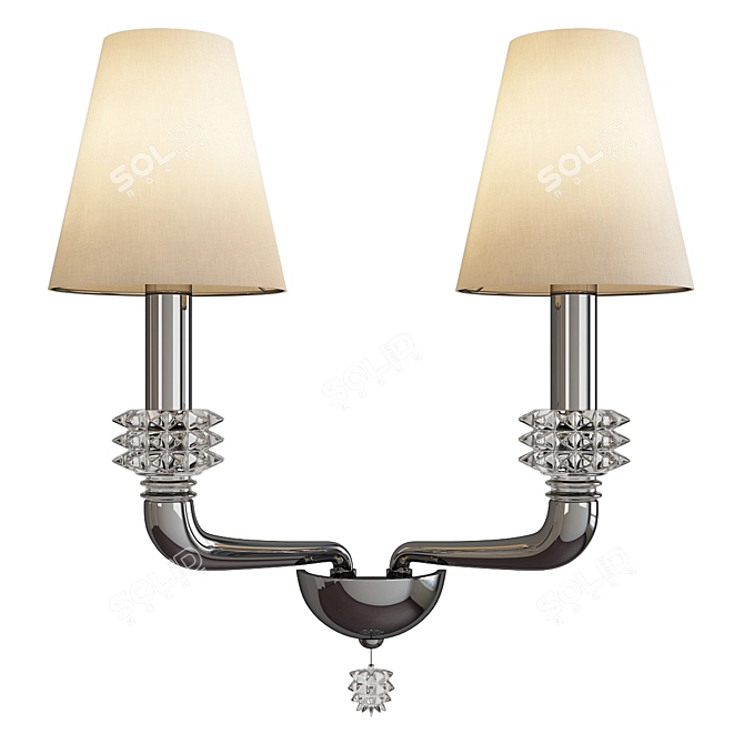 Elegant Glass Grey Rotterdam Wall Sconce 3D model image 1