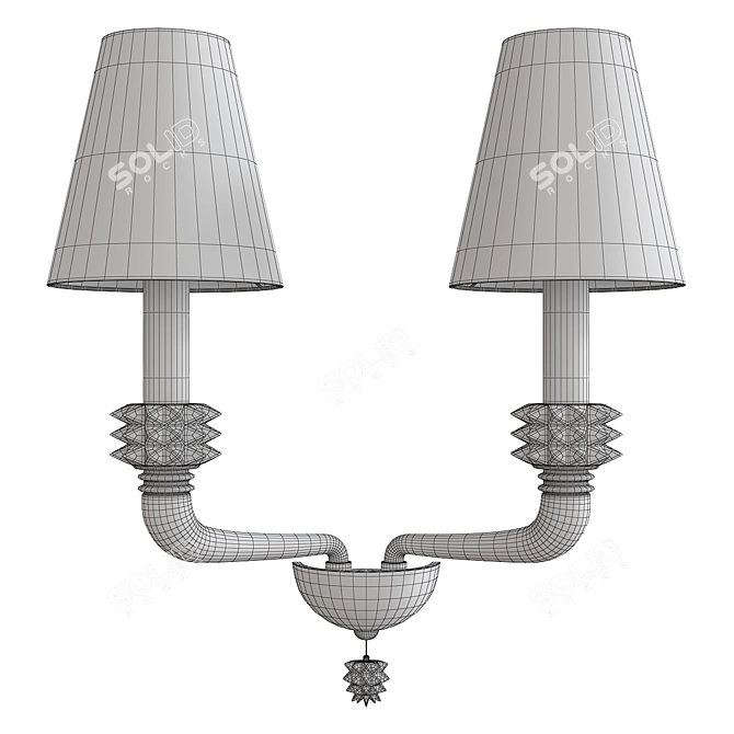 Elegant Glass Grey Rotterdam Wall Sconce 3D model image 2