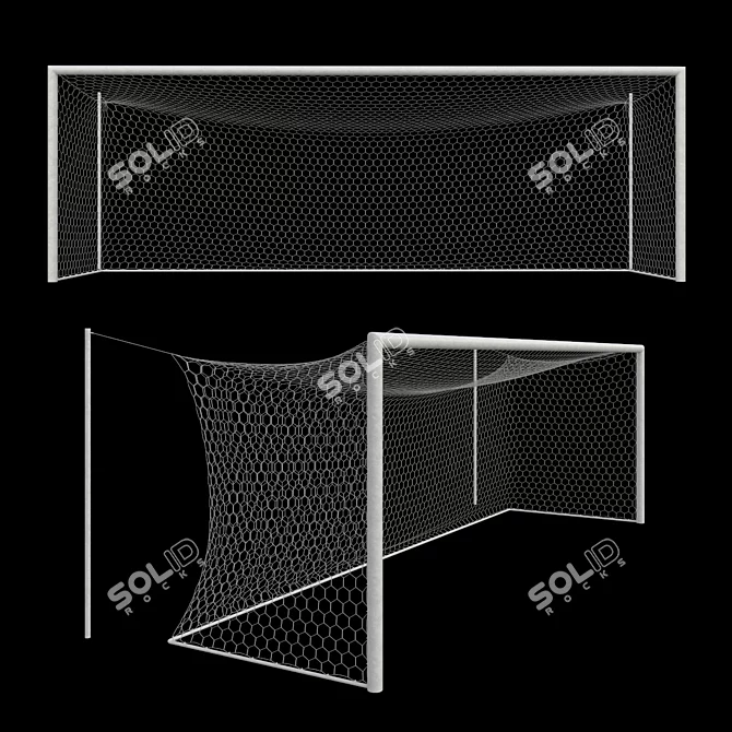 Full-Size Hexagonal Soccer Goal 3D model image 1