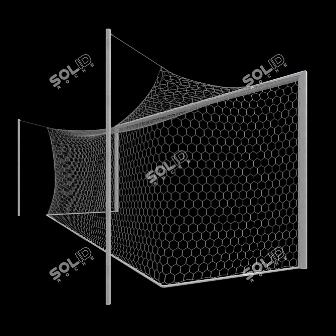 Full-Size Hexagonal Soccer Goal 3D model image 2