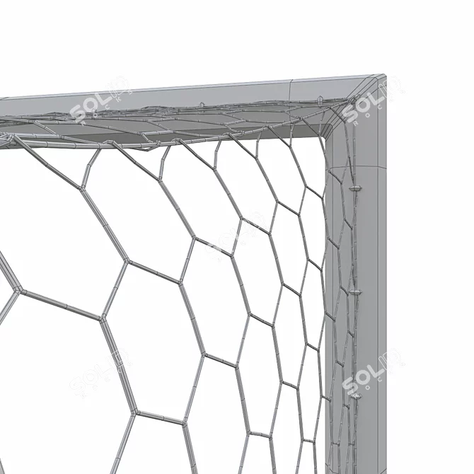 Full-Size Hexagonal Soccer Goal 3D model image 4