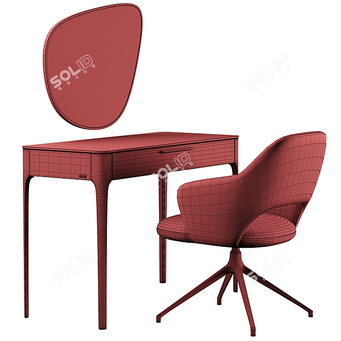 Roma Furman Dressing Table & Armchair Set 3D model image 6