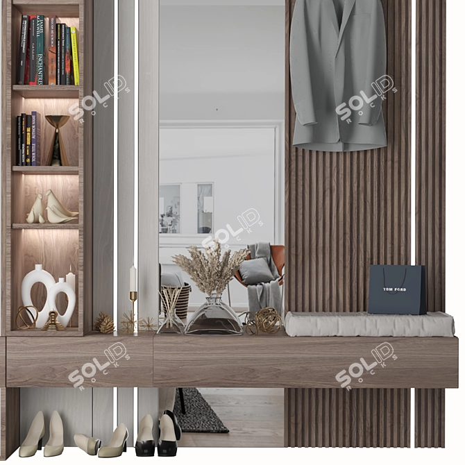 Sleek Hallway Set 3D model image 3